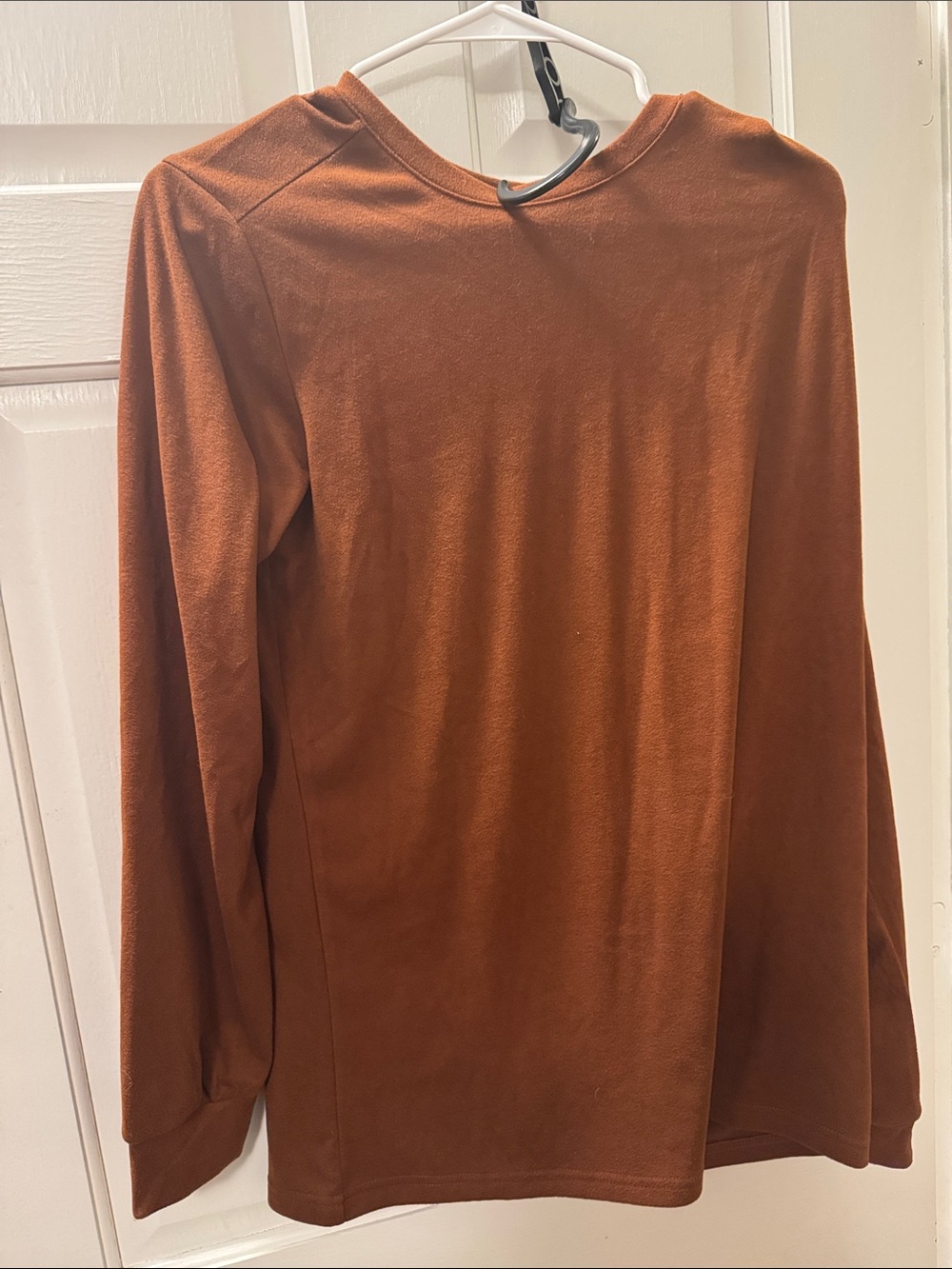 Women’s Long-Sleeve Crew Sweater in Rust